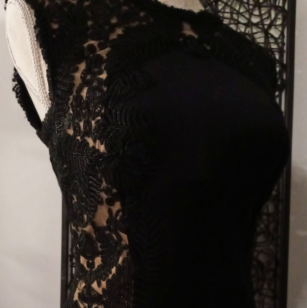 Sexy Tadashi Shoji Black Lace Cocktail Dress